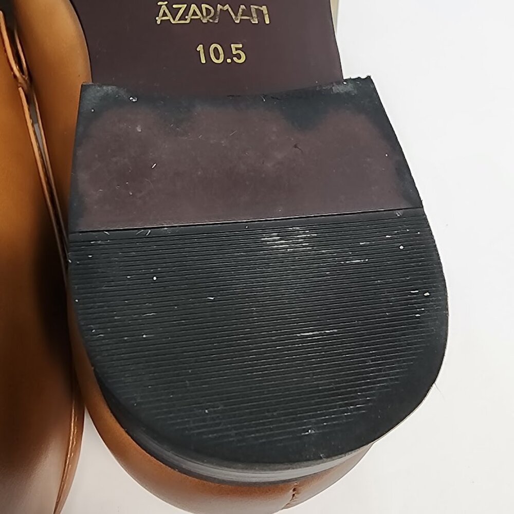 AZARMAN‎ Cognac Brown Slip On Loafers With Buckle Mens Size 10.5 - Picture 14 of 15